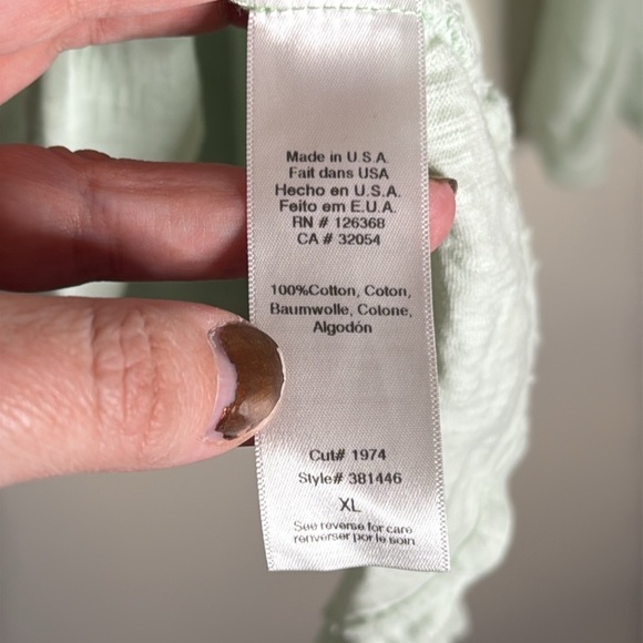 Left of Center Light Lime Green Babydoll V Neck Size XL - Picture 4 of 8